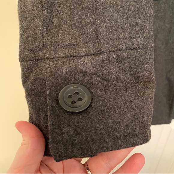 Tulle Nordstrom Dark Grey Button Down Pea Coat - Picture 3 of 6